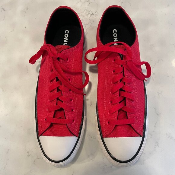 Converse All Star Casual Lo Cut Lace Up Textile Sneakers Red & Wht 8.5M/10.5 W - Picture 1 of 14